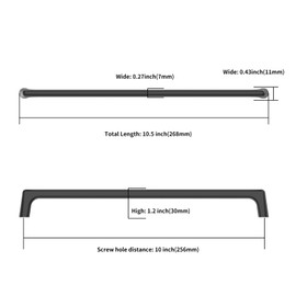 KNOKLOCK 10 Pack 10 Inch(256mm) Kitchen Cabinet Handles Matte Black Cabinet Pulls Kitchen Cabinet Hardware Drawer Pulls for Cupboard Wardrobe