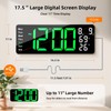 17.5” Digital Wall Clock, LED Display with Time, Date, Month,
