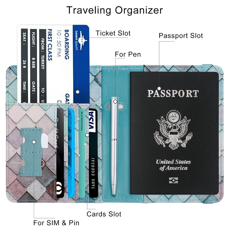 WALNEW RFID Blocking Passport Holder Wallet Cover Case