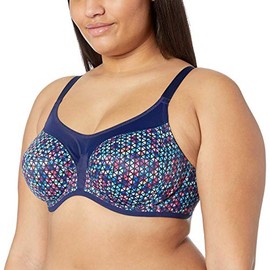 Elomi Women's Energise Sports Bra: High Impact Support. Three-Piece Cups, Non-Compression Design, Moisture-Wicking Fabric, Racerback Option. UK Sizes D-K, US Sizes D-O