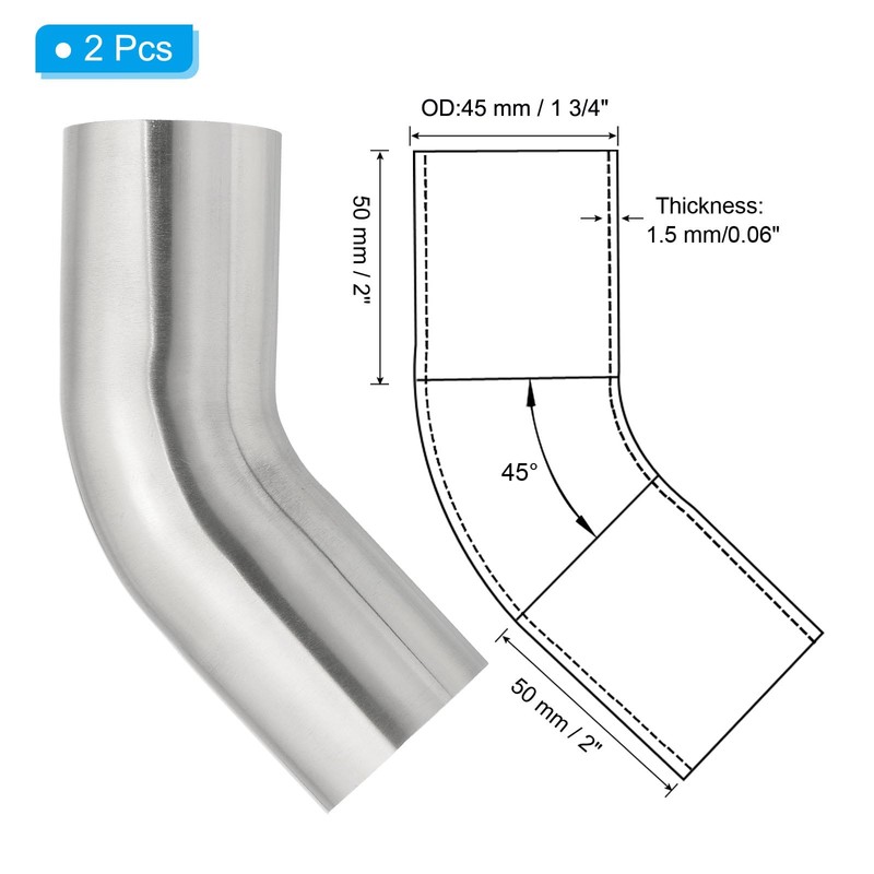PATIKIL 45 Degree Elbow 1 3/4" OD Plumbing Exhaust Pipe