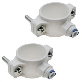 sunnates 2 Pack Drain Saddle Valve with 1/4" Quick Connection Water Systems Drain Saddle Valve for Under - Tank Reverse Osmosis Systems (White)