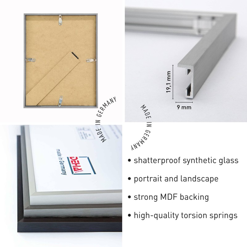 DEHA Design Tribeca Aluminium Picture Frame Brushed Silver 5x7in, 13x18cm