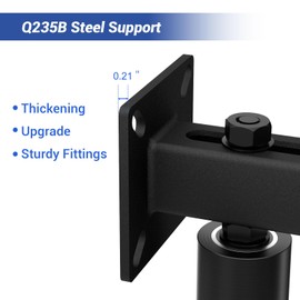 TOIMIOTOIM Adjustable Slide Gate Guide Roller,Heavy Duty 3" Thickening Sliding Gate Support Assembly, Iron Gate Guide Wheel Pulley, Adjustable Up to 4" for Sliding Rolling Gates