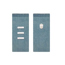 Eizawa Waist Adjuster, Waist Adjustment Button, 3 Level Adjustment, Stainless Steel, Denim Fabric, Seamless Design, Waist Extension, Size Adjustment, Denim Fabric, Light Blue
