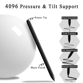 YEZriler EMR Stylus Remarkable 2 Pen Replacement with Eraser, Digital Pen for Remarkable 2 Stylus Alternative Marker Plus with 5 Tips, 4096 Pressure Sensitivity, Palm Rejection, Tilt Support