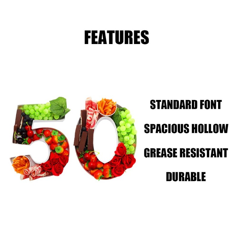 12" Fillable Cardboard Number Shaped Gift Grazing Charcuterie Board Paper