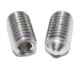 Grub Screws M2 x 4 with Hexagon Socket and Point, Pack of 5 Grub Screws ISO 4027 A2 Stainless Steel