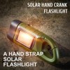 Solar Powered Hand Crank Flashlight Rechargeable Emergency LED Light Lamp