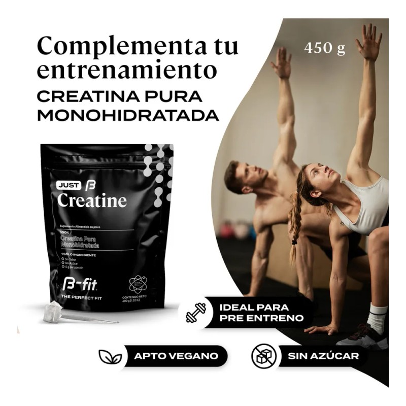 Creatina Monohidratada Creapure Just Creatine 600g B-fit Sabor Sin sabor
