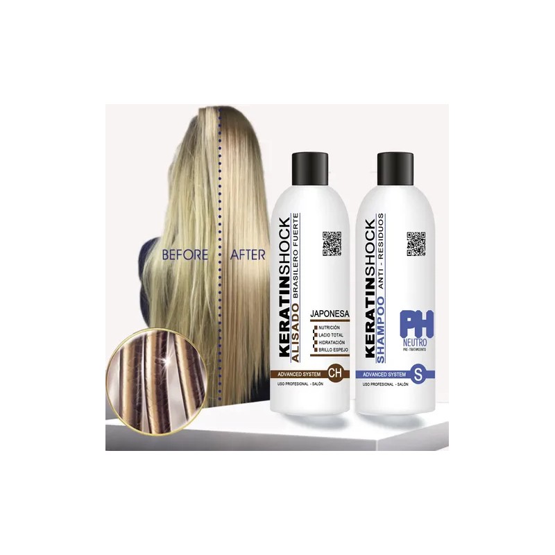 Keratinshock Alaciante Japonés +shampoo Kit 500ml