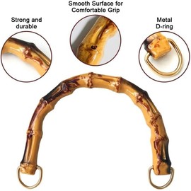 6 Pieces Bag Handles for Bag Making, Plastic Purse Handles, Bamboo Shape Handles, Bags Handle Replacement Accessories, DIY Bag Handles, U Shape Handbag Handle for Crochet Handmade Bag Shopping Bag