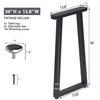 Taelakeni 36 Inch Metal Table Bar Legs, Heavy Duty Industrial