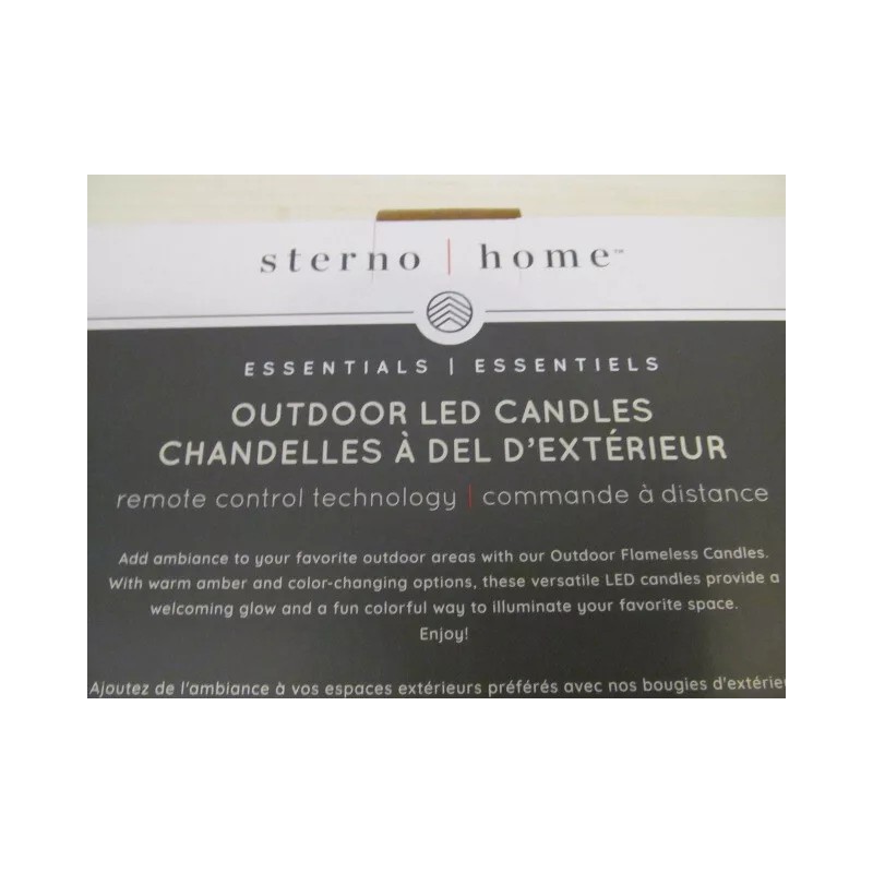 Sterno Home Outdoor LED Color Changing Candles w Remote Control,