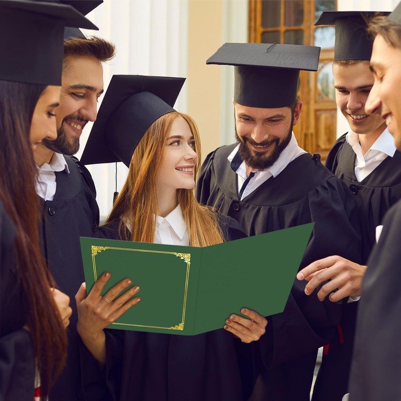 HAUTOCO 50 Pack Certificate Holders, Green Diploma Folders Certificate Covers