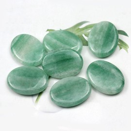 LHYILSWQ 8Pcs Small Green Jade Cold Stone Hot Massage Stones Rock Spa Massagers Stones for Women&Men 1.18 * 1.56in