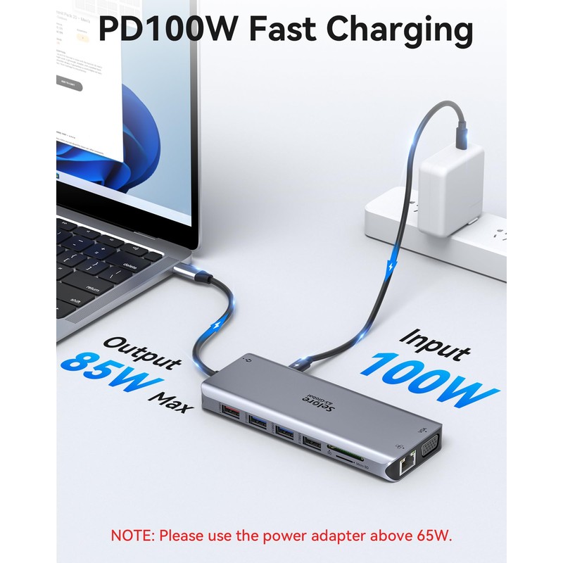 USB-C Docking Station 3 Monitors 14-in-1 USB-C Hub Triple Display
