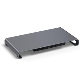 Satechi USB C Hub Monitor Stand for Desk with USB-C Data Port, 3 USB 3.0 Ports, Micro/SD Card Readers, Audio Jack, Computer Monitor Stand for Desktop Computers, Monitors, and Laptops