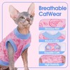 Sphynx Hairless Cat Clothes with Dinosaur Print, Pullover Kitten T-Shirts