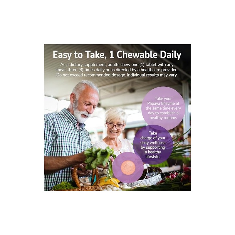 21st Century Papaya Enzyme Chewable Tablets, 100 Count