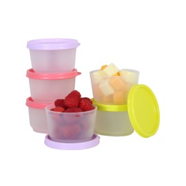 SIGNORA WARE Containers Mini Fresh Set 5oz. Small Containers with lids (6 pcs. Set) Snacks, 3.5 x 2.25 x 2