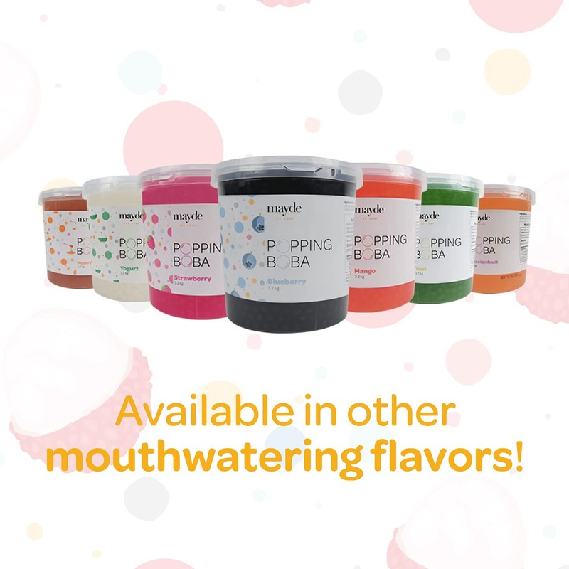 Mayde Popping Boba Pearls for Drinks, Desserts, & Breakfast Bowls