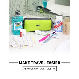 GOX Premium Toiletry Bag, Dopp Kit Case For Travel, Multifunction Cosmetics Organizer Pouch(Green/Grey)