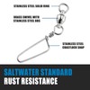 Dr.Fish 20 Pack Saltwater Fishing Snap Swivels, Heavy Duty Ball