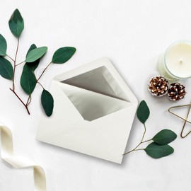 10 x DIN C5 envelopes, 15.7 x 22.5 cm, in white with silver silk lining, wet seal, blank envelopes, postal envelopes without window in C5 format, brand: FarbenFroh by Gustav Neuser.