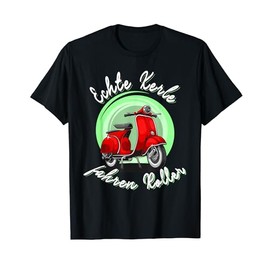 T-Shirt with German Text "Echte Kerle fahren Roller. For Hard Men & Two-Stroke Fans, black