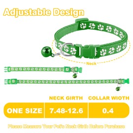 Deetenks Cat Collars 19 Pack Footprint Cat ID Collars Adjustable Cats Collars Safe Collars Pet Collars