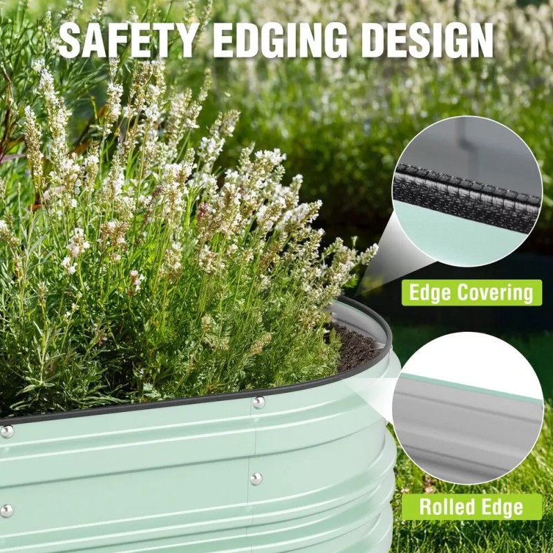 WORKPRO 4x2x1ft Galvanized Raised Garden Bed Set Rust & Corrosion