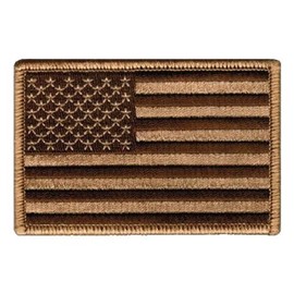 Tactical USA Flag Patch - Desert Tan 2"x3" Hook and Loop backing