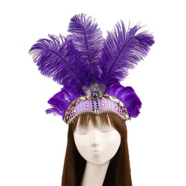 Lovfingu Flapper Headband Women Fascinators Headpieces for Women Great Gatsby Accessory C09-Purple