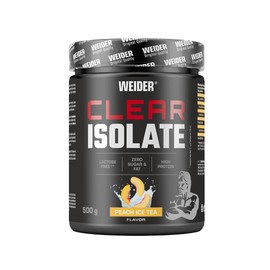 WEIDER Clear Whey Isolate, Fruity Whey Protein Isolate with High Protein Content for Refreshing Protein Shakes, Premium Quality Protein Powder, Sugar-Free, Peach Ice Tea, 500 g