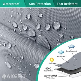 AKEfit Outdoor Waterproof and Weatherproof Hot Tub Cover 85 x 85 inch fit 84 x 84 or 83 x 83 or 82 x 82 or 7 ft x 7 ft Square SPA 600D Heavy Duty Cover Protectors Protective Cover Cap