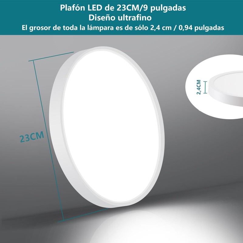 Ouyulong LED Ceiling Light Bathroom Ceiling Light 18W 1620LM 6500K