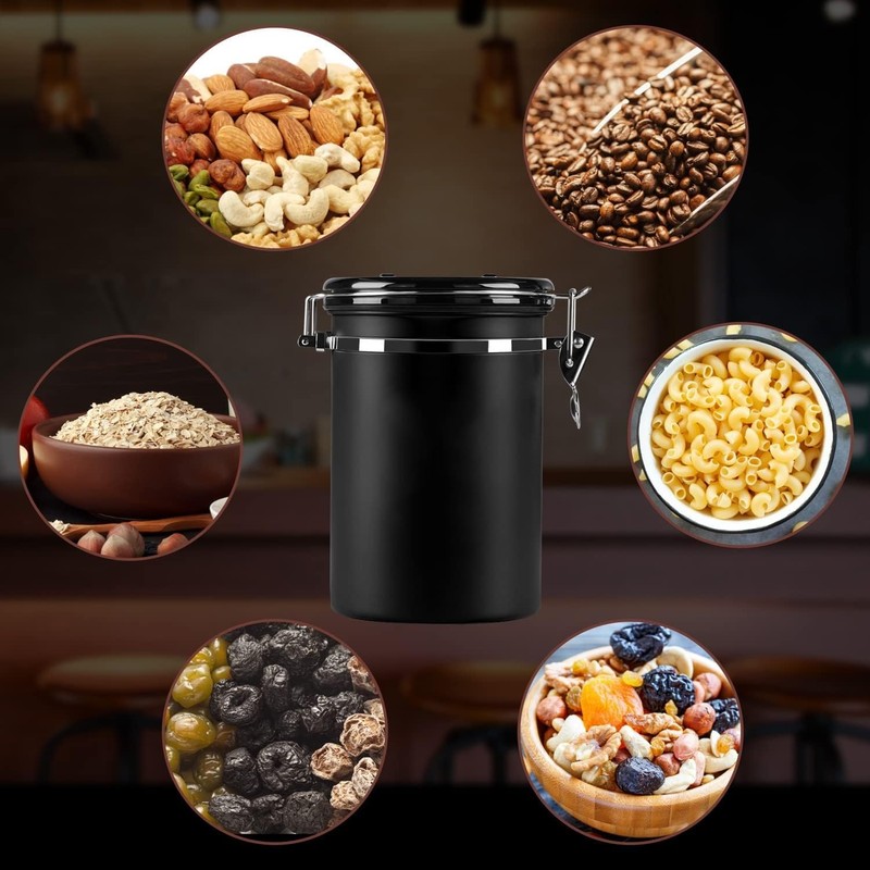 Coffee Canister, 2.8L Sealed Stainless Steel Kitchen Food Storage Container