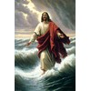 24x36 gallery poster, Jesus Christ walking on water in the