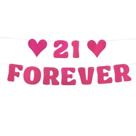 xo, Fetti 21 Forever Birthday Party Glitter Banner – 5 pies | Decoraciones de cumpleaños rosa intenso, decoración de cumpleaños 21 cumpleaños, Finally 21 Photobooth