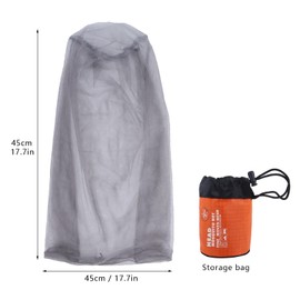 2 Pack Mosquito Head Net Midge Net Head Cover for Outdoor Hiking Fishing Camping Green and Grey