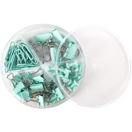Binder Paper Clips 72Pcs Assorted Sizes Office Clips Set Include Binder Clips, Paperclips, Push Pins, Thumb Tacks for Office Supplies Home School Library Students Kids Gifts