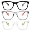 DXYXYO 3 Pack Sport Square Reading Glasses for Women Men,