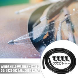 X AUTOHAUX 4pcs Car Front Windshield Washer Nozzle Jet Spray Single Hole for Dodge Dart 2012-2018 for Chrysler 300 2011-2014 68260029AA 5182327AA