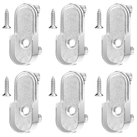 6 pieces clothes rail holder, wardrobe rail bracket, nickel-plated silver wardrobe rail bracket, 15 mm clothes rail holder, clothes rail holder and 6 pieces screws, polished