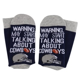 PXTIDY American Football Gift Socks Football Fans Gift Warning May Start Talking About Football Novelty Socks