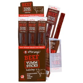 etta says! Yumm Sticks - Real Meat Beef Dog Treats - Human Grade - Made in The USA (24 Count Pack of 1)