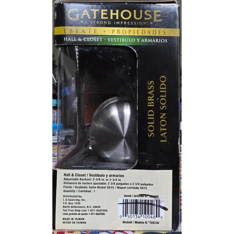 GATEHOUSE ESTATE SOLID BRASS SATIN NICKEL HALL & CLOSET DOOR