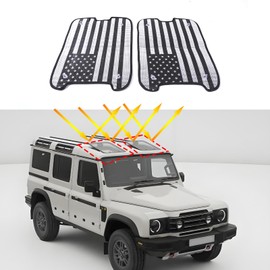 Bekantogy Car Sunroof Sun Shade Compatible with Ineos Grenadier 2020-2024 Folding Sunroof Glass Roof Sunshade Sun Protection UV Protection (US Flag)
