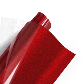 Poli-Flex® Pearl Glitter® - Glitter Film for Textiles - Flex Film with Glitter Effect for Iron-on, Plotter Film for DIY Shirts, Red, 30.5 cm x 61 cm